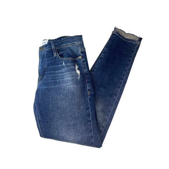 Frame Le Garcon Jeans Staggered Hem Mid Rise Skinny Jean Size 27 - Picture 2 of 9